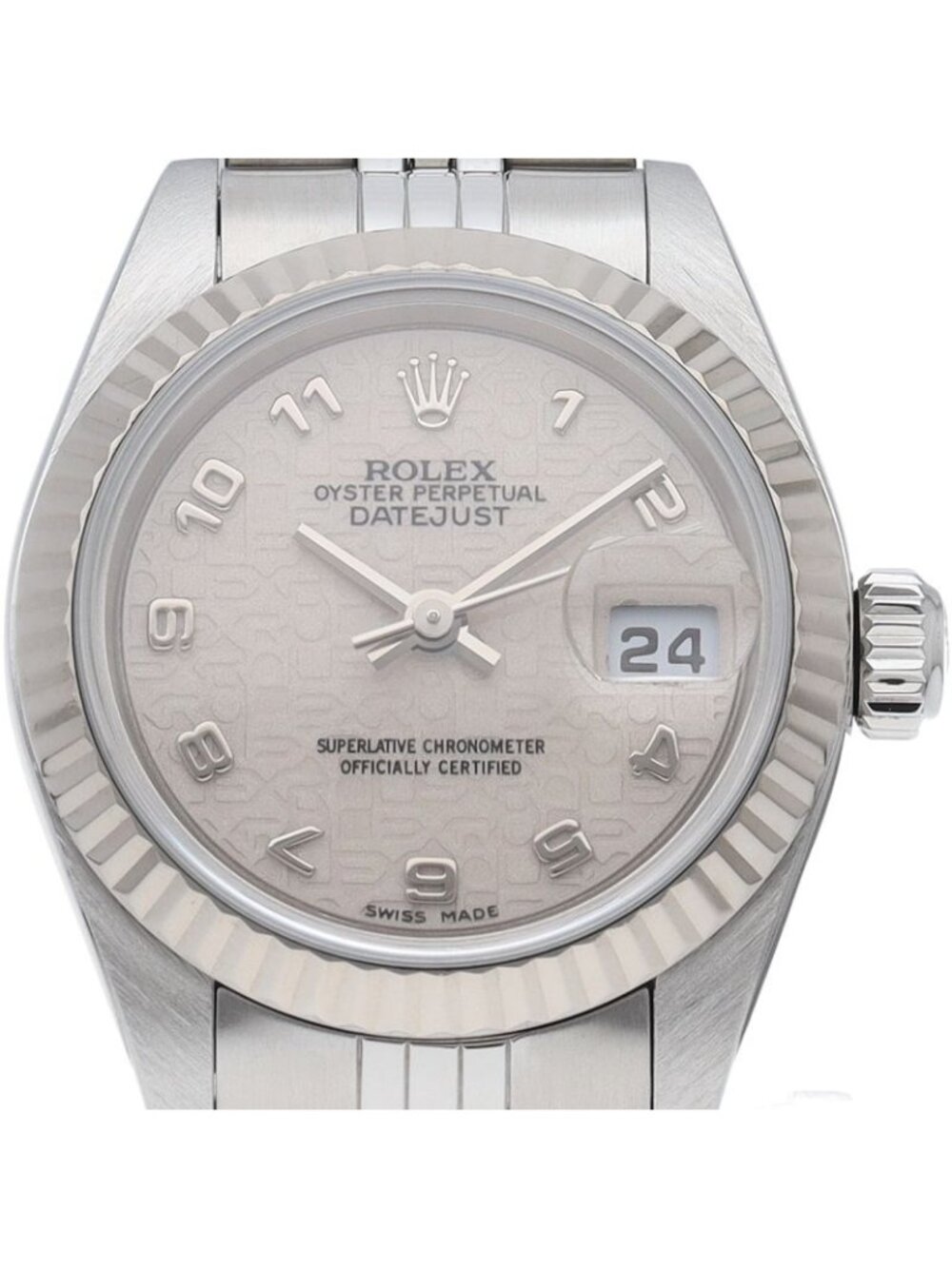 Rolex Datejust Watch Computer Dial 18k White Gold SS Silver
